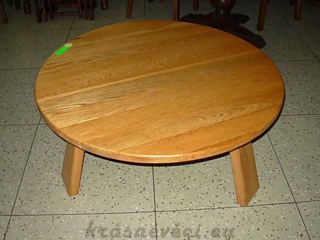 č.1275 konferenční stůl masiv dub kulatý ⌀ 98 cm