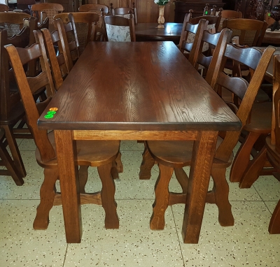 č.1919  kuchyňský SET MASIV DUB  stůl 180x83 cm + 6 ks židlí